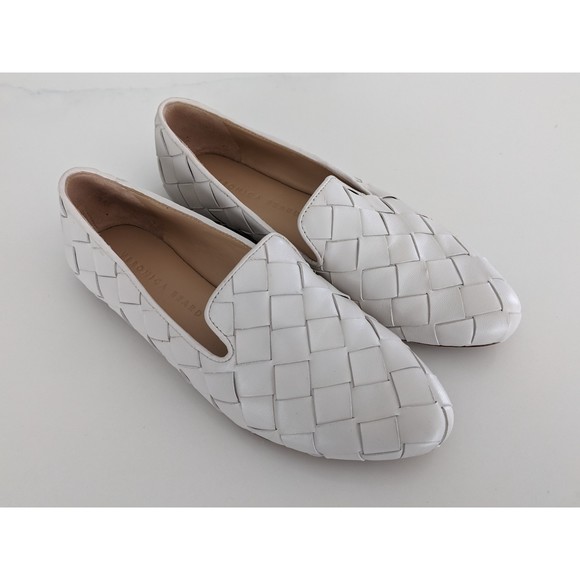Veronica Beard Shoes - Veronica Beard Griffin White Weave Flat Loafer Size 6.5